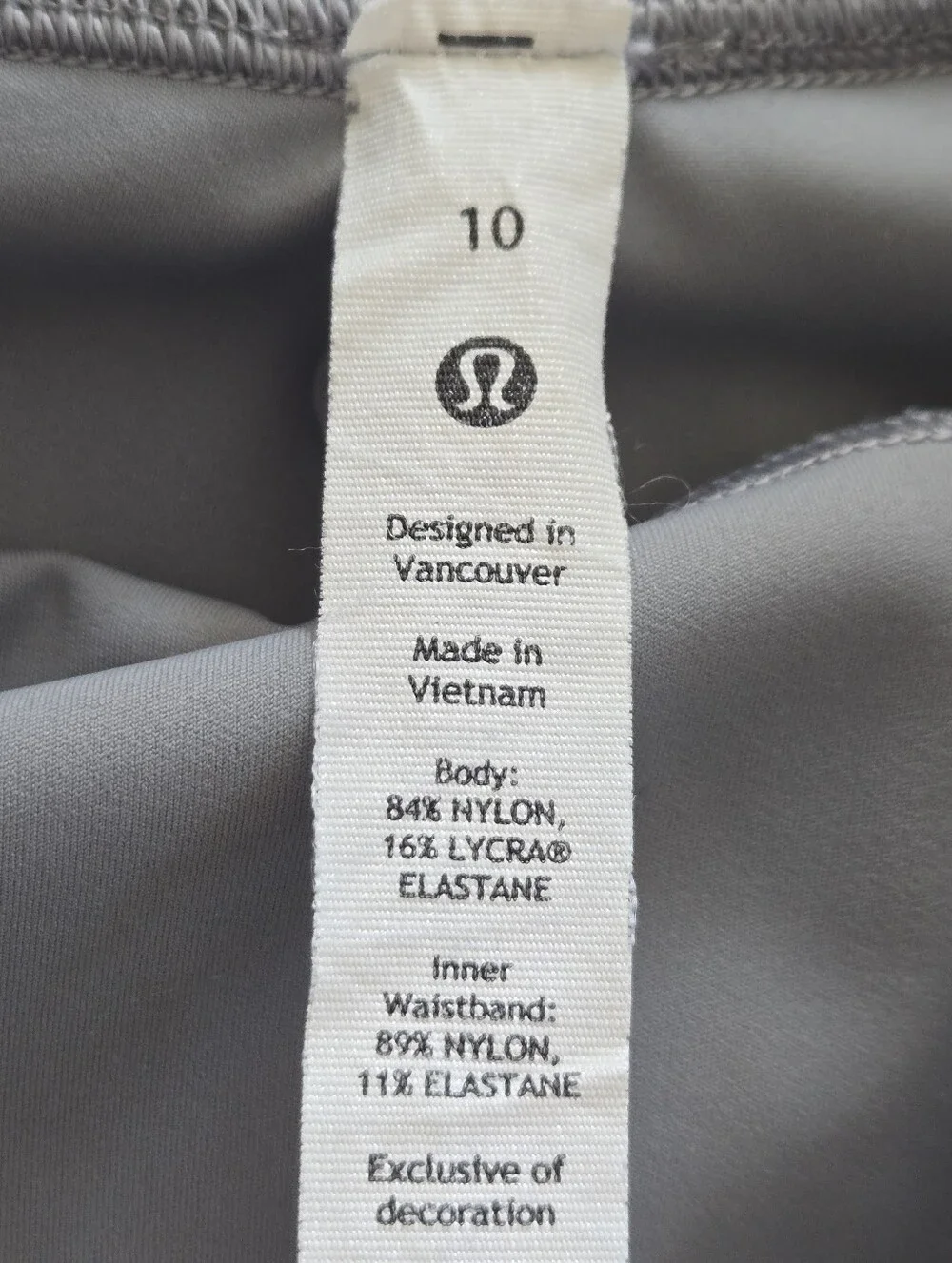Lululemon Legging Pants Womens Size 10 Gray LW5FNBS